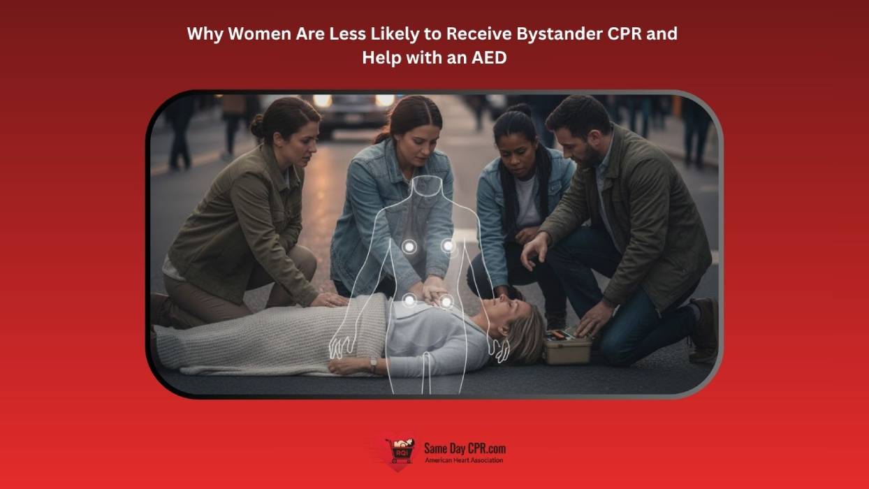 why women are less likely to receive bystander cpr and help with an aed
