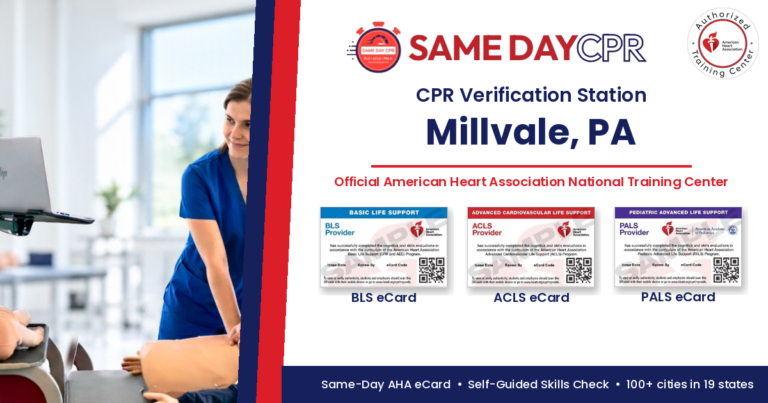 Official American Heart Association CPR Verification Station in Millvale, PA – Same Day CPR, BLS, ACLS and PALS eCards